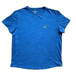 American Eagle Outfitters Flex Logo Heathered Blue Tee‎ Large